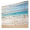 Designart - White Waves Kissing Beach Sand - Seashore Print on Natural Pine Wood